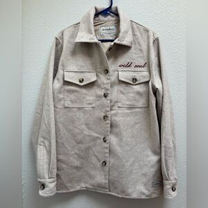 Wondery Cream Knit Wool Blend Shacket Size Small